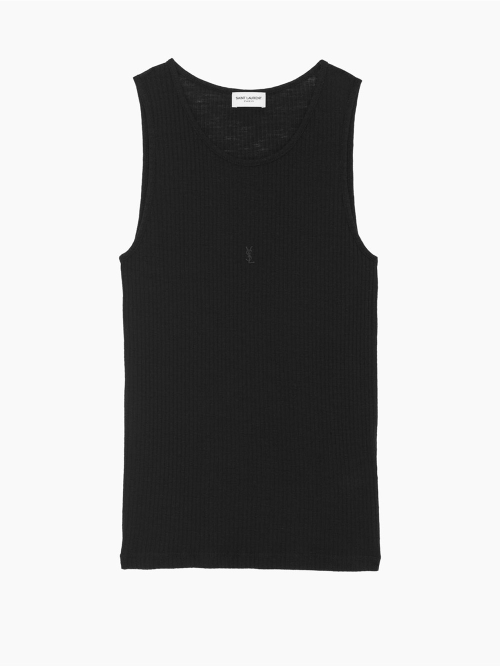 Saint Laurent Black Ribbed Sleeveless Tank
